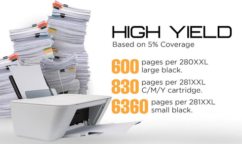 PGI-280 CLI-281 XXL 5 Color Value Pack Replacement Ink Cartridges for Canon
