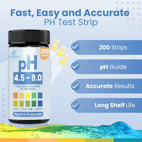 200 4.5-9.0 pH Test Strips for Urine & Saliva Easy-to-Use Strips for Fast, Accurate pH Testing at Home, Get Clear