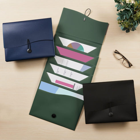 Avery Slide & View Expanding File Folder, 6 Pockets, Letter Size, 1 Sage Folder (73546)