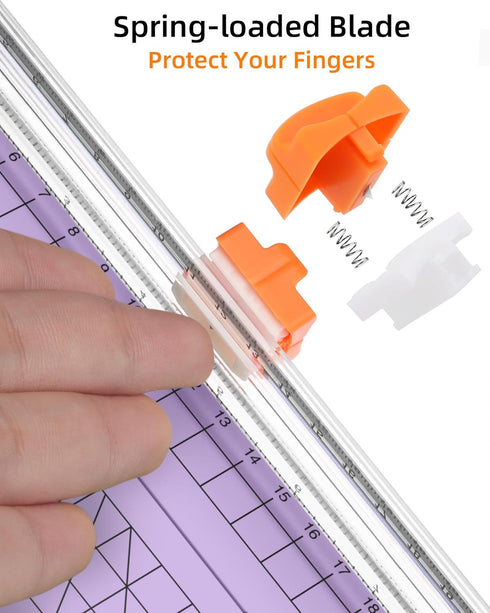 Firbon Purple A5 Paper Cutter, Small Straight Paper Trimmer with Side Ruler for Scrapbooking, Craft, Paper, Coupon,