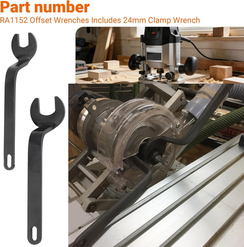 KLNBRWR RA1152 Offset 24mm 1617EVS, 16171619EVS, 1613, MRF23EVS Wrenches for Router Bit Turning Includes Clamp Wrench