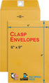 Clasp Envelopes, 6" x 9" Gummed Flap with Metal Clasp Closure, 28Lb Brown Craft Envelopes, 5 Envelopes Per Pack