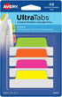 Avery Margin Ultra Tabs, 2.5" x 1", 2-Side Writable, Assorted Neon Colors, 48 Repositionable Page Tabs (74865)