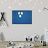 Lockways Linen Cork Bulletin Board, 36 x 24 Inch Framed Linen Fabric Pinboard, Blue Color