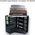 Magazine File Holder, Plastic 4 Compartments Desk Organizer for Office Storage, Vertical Binder Organizer (Black)