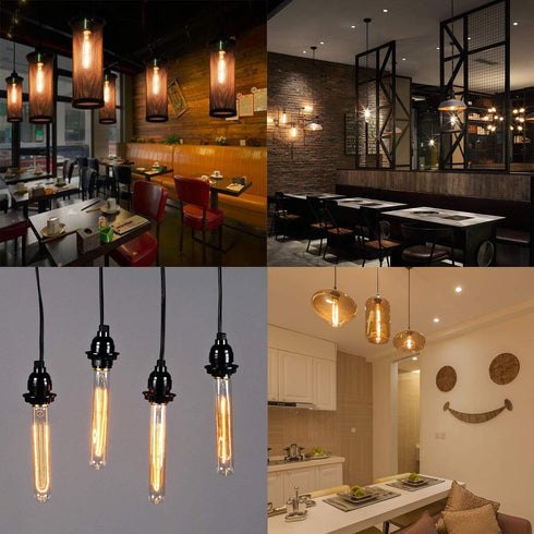 Leools T10 LED Bulbs, 12W Dimmable Tubular Bulb, 100W Equivalent Edison Style Vintage Filament, 3-Pack