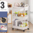 D-GROEE 3/4 Tier Rolling Cart with Drawer, Movable Metal Utility Cart on Wheels, Easy Assembly Multifunctional Storage
