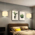 2 Pack 15Ft Plug in Pendant Light, Hanging Light with Clear Cord, On/Off Switch, Beige Yellow Fabric Lamp Shade