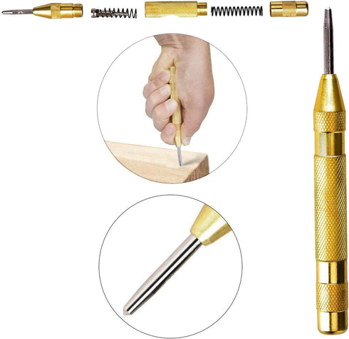 Knoweasy Step Drill Kit, 5PCS HSS Titanium Step Drill with Automatic Center Punch for Multiple Hole Drilling