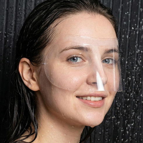 Elegaperma 100 PCS Shower Visor, Disposable Shower Face Shield, Wide-Coverage Showers Eye Shield with Adhesive for Lash