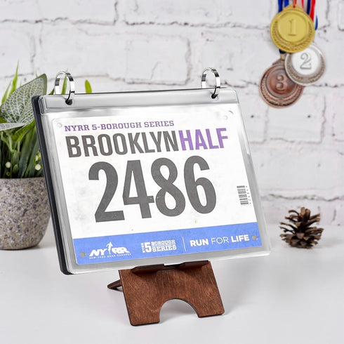 Album, 20 Sleeves/Pack Race Bib Holder, Bib Number Sleeves, Vinyl Sheet Protectors, Runner's Race Bib Display Holder