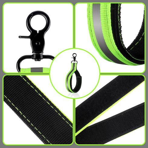 6 Pcs Firefighter Glove Strap, Heavy Duty Gear Holder Straps with Green Reflective Trim for Firefighting