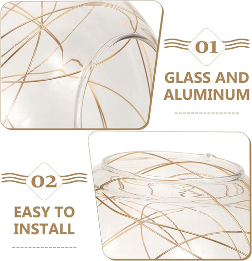 65-70mm UKCOCO Round Sphere Glass Globes for Light Fixtures Replacement Clear Bubble Glass Globe Lampshade Covers