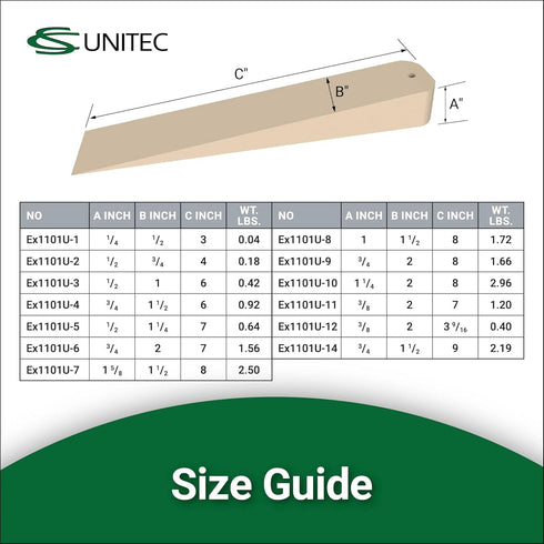 CS Unitec Non-Sparking Aluminum Bronze Flange Wedge with Lanyard Hole, Metal Pipefitting Welding Tool, 1/2 in x 3/4 in