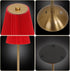 baishezhuan 12 Inch Red Table Lamps , Small Gold Table Lamp for Girl's Bedroom Cute Coquette Table Lamp with Fabric