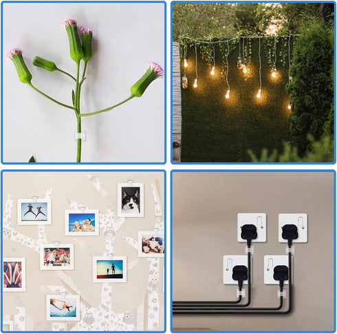 80 PCS Adhesive Cable Clips, Clear Light Strip Mounting Clips for Desk, Outdoor Wall, LED Wire Holder Organizer