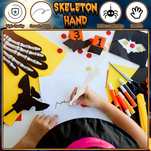 Seajan 120 Pcs Halloween Glow in the Dark Skull Bones Pens, Novelty Nursing Pens for Kids Students Birthday Supplies