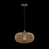 61063 1-Light GLOBE Electric x Novogratz Pendant Light Fixture, Rattan Shade, Black Socket, Braided Fabric Cord, Living