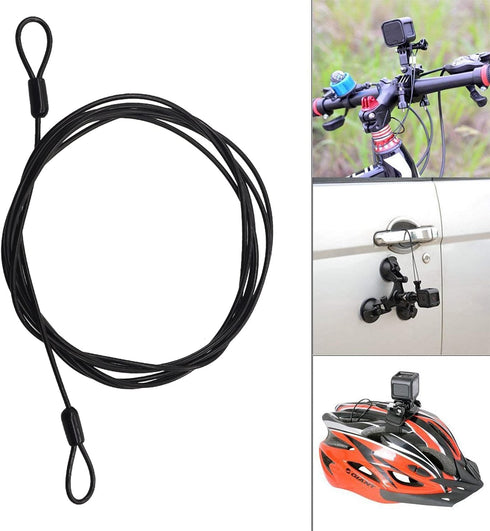 GOMRQING 3mm 200CM/6.6ft (2 Pack) Long Outdoor Travel Security Cable Lock,Braided Steel Coated Safety Cable Luggage