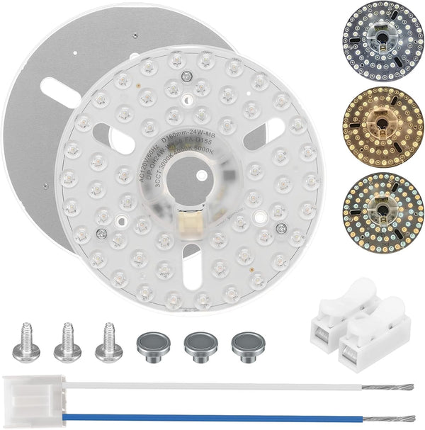 NEMTMCUA 6.3" Ceiling Fan LED Light Panel Replacement Kit, 2200LM Bright 3CCT 3000K