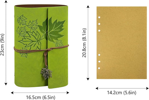 Leather Writing Journal Notebook, Classic Spiral Bound, Refillable Diary Sketchbook for Girls and Boys