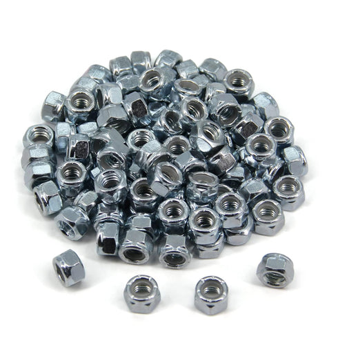 Yeebyee 5/16"-18 Nylon Insert Hex Lock Nuts,Carbon Steel White Zinc Plated, Hex Lock