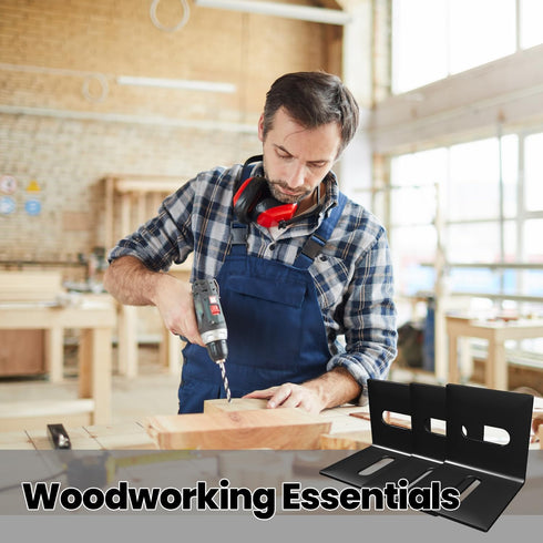 24PCS Table Top Fasteners, SEPTCITY Adjustable Corner Brackets for Wood, Heavy Duty Right Angle L Brackets for Shelves
