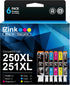 E-Z Ink Compatible Ink Cartridge Replacement for Canon PGI-250XL, CLI-251XL, 6 Pack (1 Large Black, 1 Cyan, etc.)