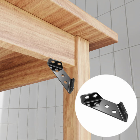 12pcs Corner Brackets with Screws, Wood Furniture Connectors Stabilizers, Stainless Steel Floating Shelf Hardware