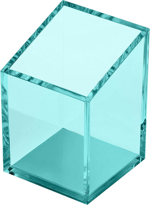 OfficeGoods Acrylic Pen & Pencil Holder, Modern Trapezoid Design Desk Organizer for Home or Office, Green