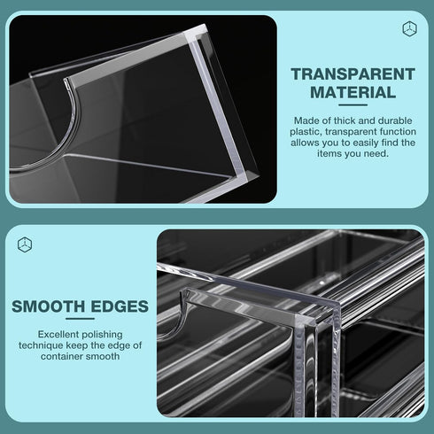 Noverlife 3 Drawers Hair Accessories Organizer - Clear Acrylic Desktop Craft Drawer Cabinet for Bathroom