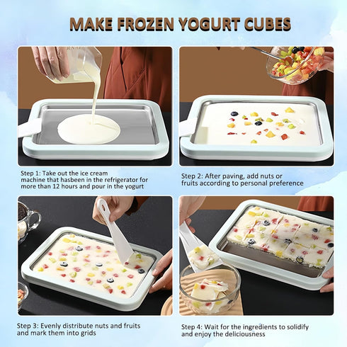 Rolled Ice Cream Maker, Homemade Ice Cream Maker, Homemade DIY Ice Cream, Smoothies, Yogurt Rolls, Food grade stainless