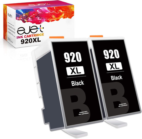 ejet Compatible Ink Cartridge Replacement for HP 920XL 920 XL (2 Large Black) for Officejet Printers