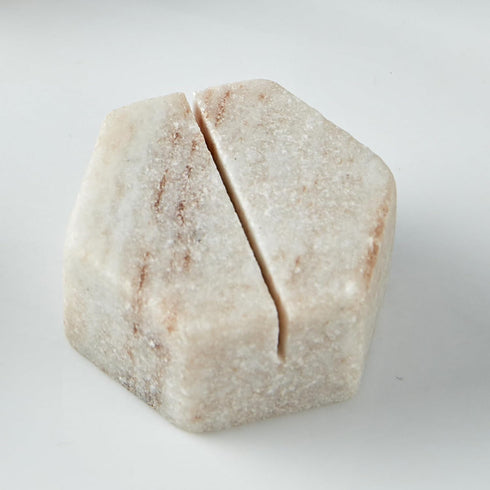 Generic 4 Marble Hexagon Place Card Holders, Exquisite Marble Photo Display Stands, Piece Handmade Creative Card