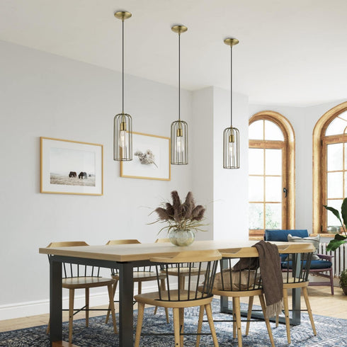 1 (49713-01) Livex Lighting Glenbrook Light Pendant in Antique Brass