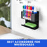 Black Magnetic Dry Erase Marker Holder for Whiteboard, Acrylic Magnet Pen Holder Wall Mount, Black Magnetic Pencil