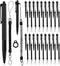 Ctosree 20 Sets Secure Pen with Adhesive Chain, Silicone Ring, Pocket Badge Reel, Security Ballpoint Pens