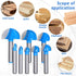 Lyksgir 8 Set 1/4 Inch Set- 1/4" 5/16" 3/8" 1/2" 5/8" 3/4" 7/8" 1" Pcs Cove Box Router Bit Shank, Solid Carbide Double