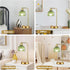 Set 2,Small Dimmable ILLMTW Green Table Lamp of Glass Bedside Lamps Boho Bedroom Lamp with Tulip Flower Lamp Shade,Gold