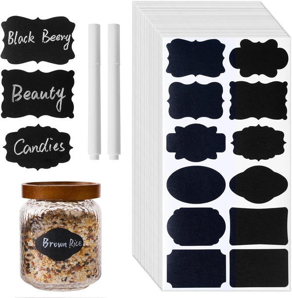 Homrelaxy 360Pcs Chalkboard Labels 2.1x1.4 Inch Reusable Blackboard Stickers with 2 White Erasable