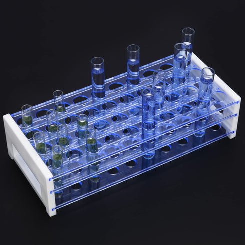 stonylab 3-Tier Detachable Blue Plastic Test Tube Rack, 40-Place Tube Holder Stand for Laboratory Scientific