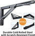 Toirxarn 8 Inch Heavy Duty Folding Shelf Brackets - 330 LB Load Capacity Black Steel Wall Mounted Small Brackets