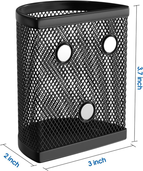 MaxGear Magnetic Pen Holder, 2 Pack Locker Organizer Mesh Pencil Holder for Desk - Extra Strong Magnets for Locker