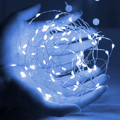 2 Pack 40FT 120LED Dazzle Bright Fairy Lights Battery Operated, Total Silver Wire Waterproof Battery Operated String
