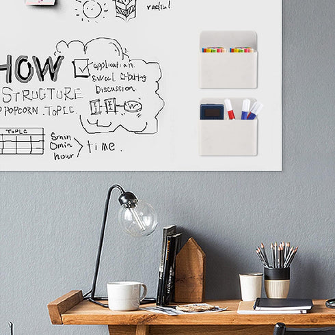 Magnetic Dry Erase Marker Holder, 2 Pack for Whiteboard, Fridge, Locker Accessories
