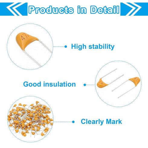 PATIKIL 120 Pcs 47pf 50V Multilayer Monolithic Ceramic Capacitors Assortment Kit for Power