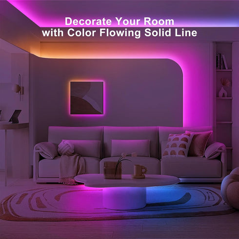 16.4ft Tatazone Bluetooth RGB+IC COB Led Strip Light with App, Chasing COB Light Strip, Segmented Control, Music Sync