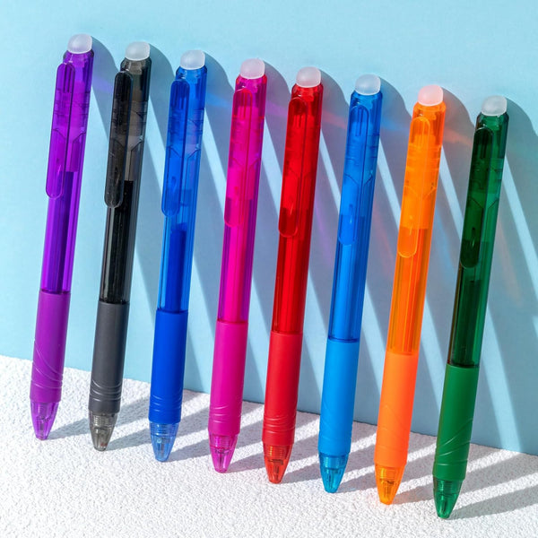 WINK Erasable Retractable Gel Pens, 0.5mm Fine Point, Multi Color Aesthetic Barrel for Smooth Writing