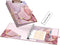 Ospelelf Mini 3 Ring Binder 1 Inch, Cute Pink Marble Binder for 5.5" x 8.5" with 5 Tab Dividers, File Labels
