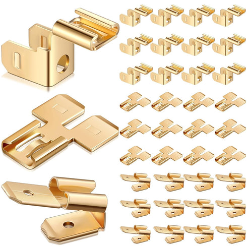 36 Pieces Electrical Spade Connectors, 12 Pcs Piggyback, 1/4" 2 Male and 1 Female Tabs